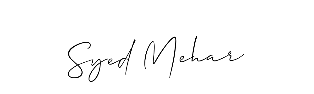 Create a beautiful signature design for name Syed Mehar. With this signature (Allison_Script) fonts, you can make a handwritten signature for free. Syed Mehar signature style 2 images and pictures png